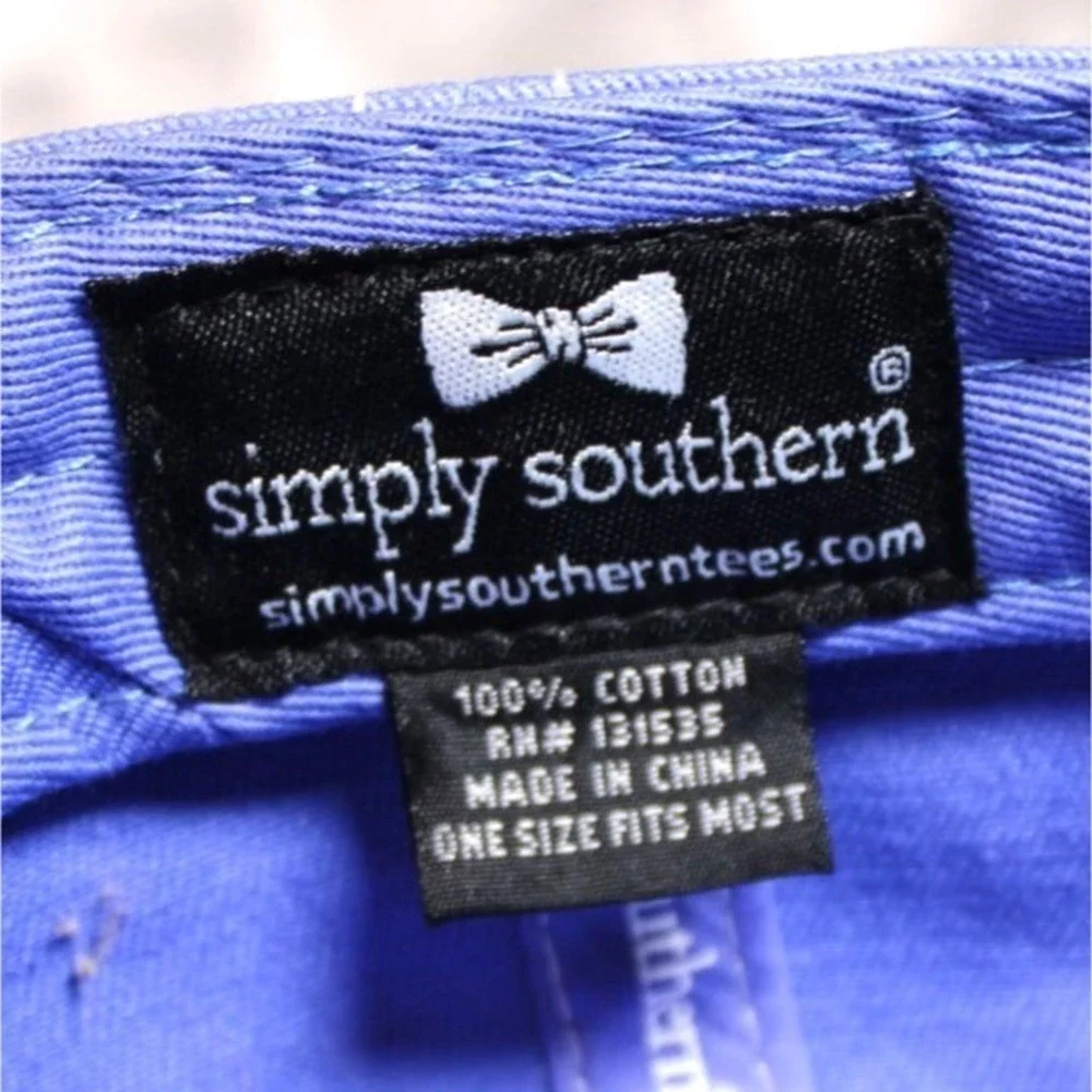Simply Southern Purple Pink Bow Hat Cap Strap Back Adjustable Preppy Classy Happ